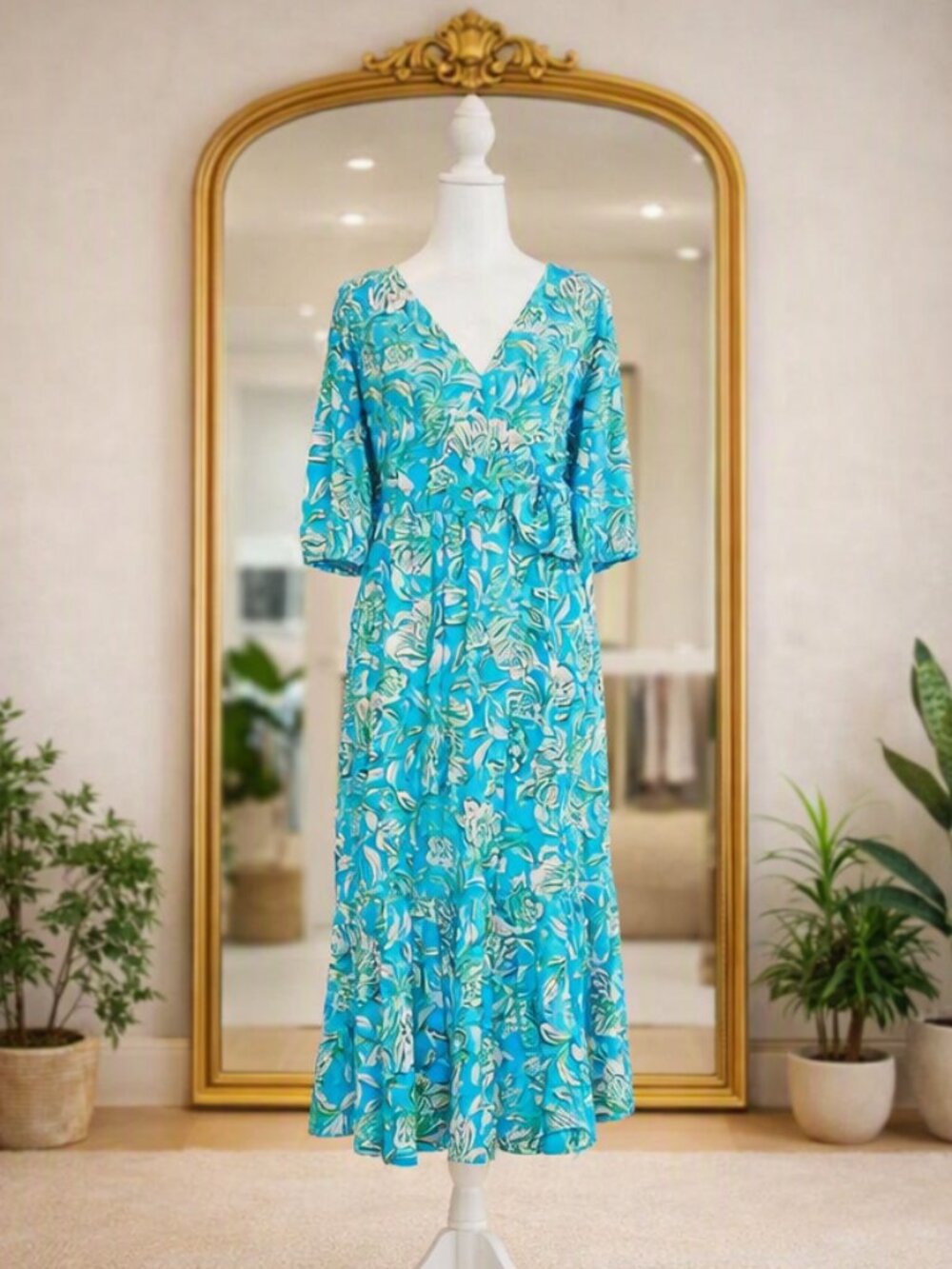 Lilly Pulitzer Women's Brantley V-Neck Midi Wrap Dress Size Small